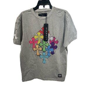 NWT Eternity BC/AD‎ MEN Medium Shirt Crosses Embroidered Religious SI52*